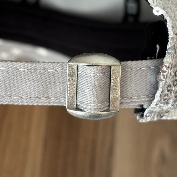 RARE NEW YORK YANKEES Victoria's Secret PINK MLB Hat Sequin Silver Navy Sparkle - Picture 11 of 11